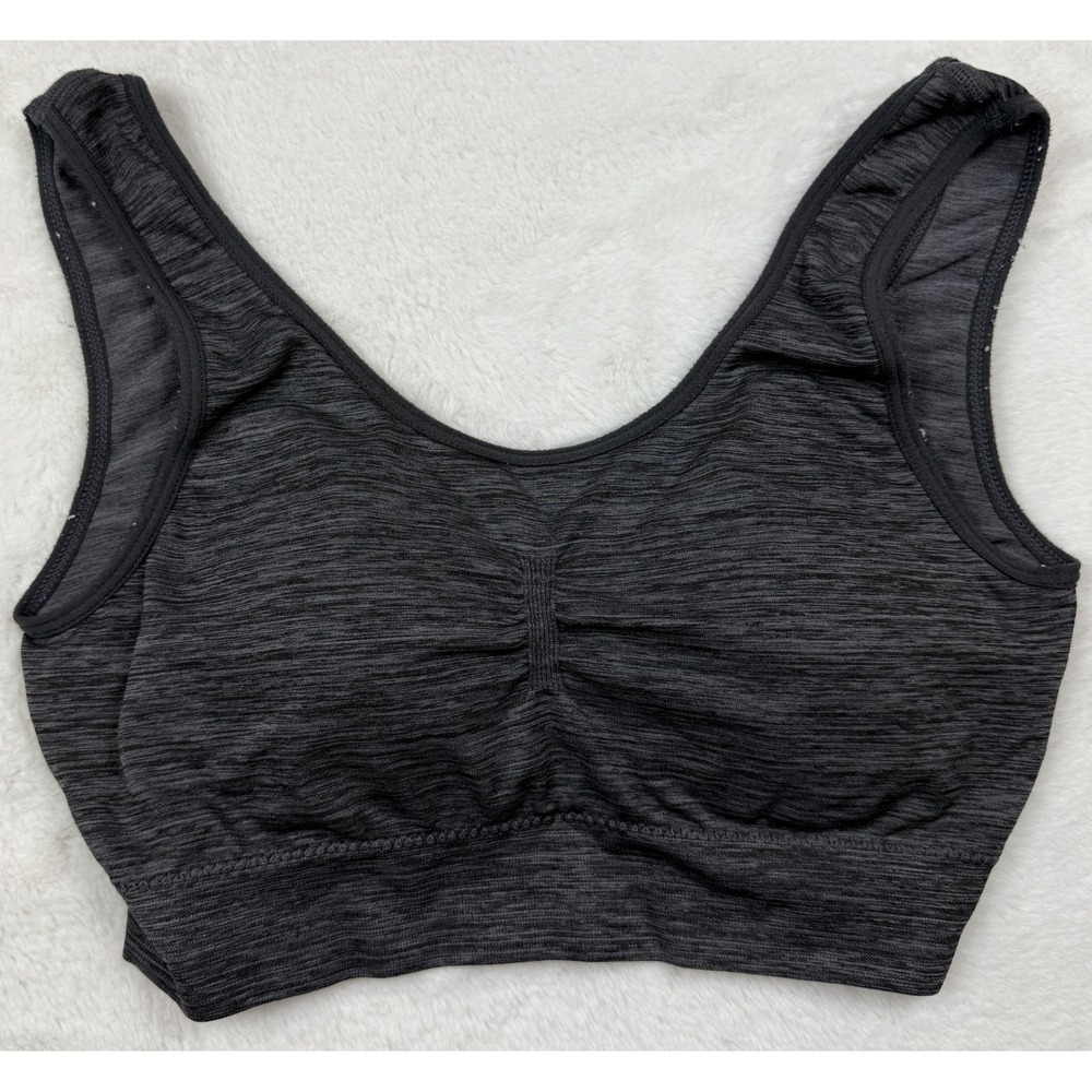 Fitwell Intimates Heather Gray Ruched Pullover Wireless Bra M/L